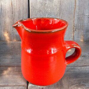 Metlox Poppytrail Vernon Pottery Creamer Medallion Red Ceramic Small Pitcher VTG